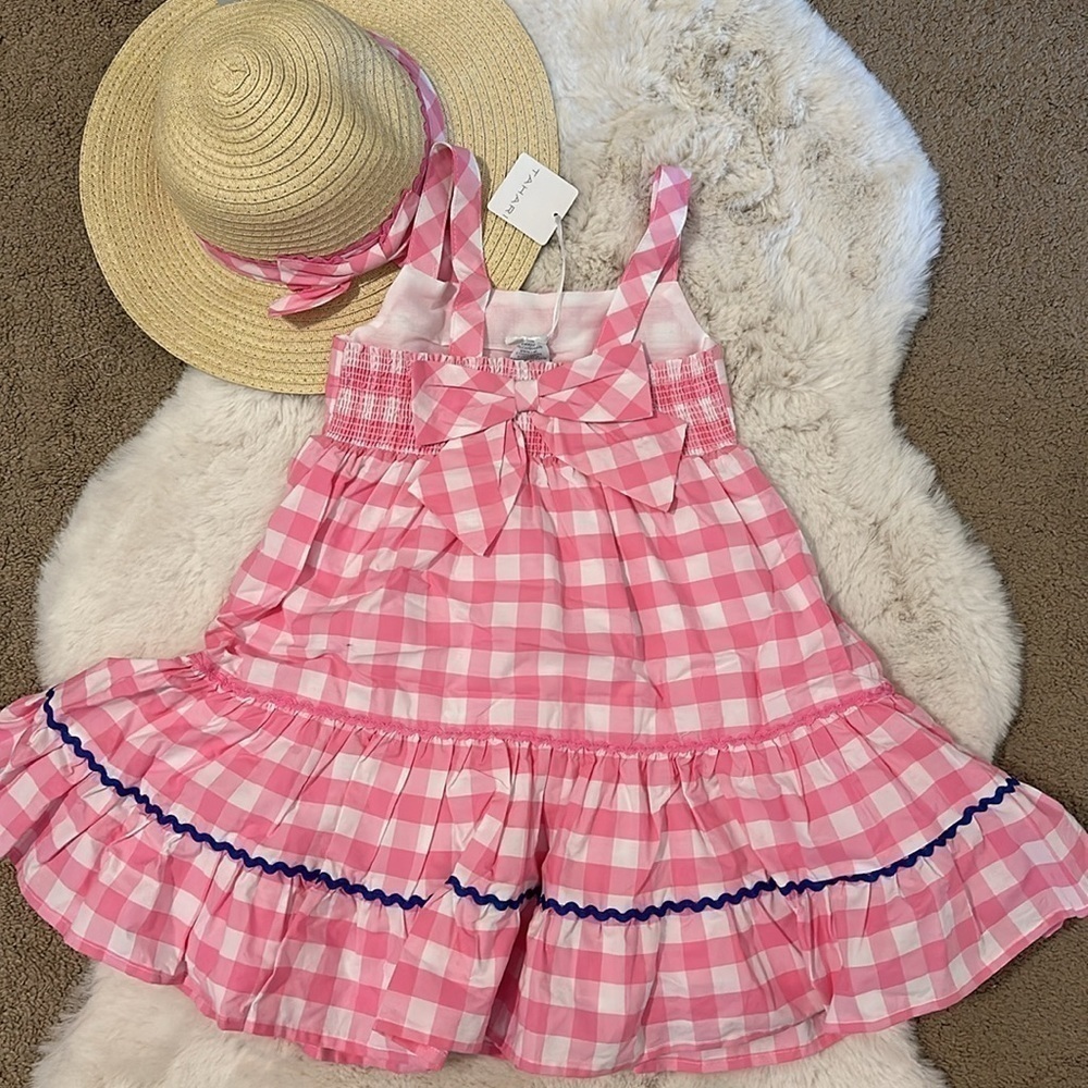 Tahari Girls’ Dress With Straw Hat size 5 - Picture 2 of 7